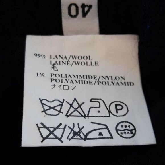 Costume National Italian Wool Honeycomb Textured A-line Skirt Black Sz 4 - Picture 10 of 11